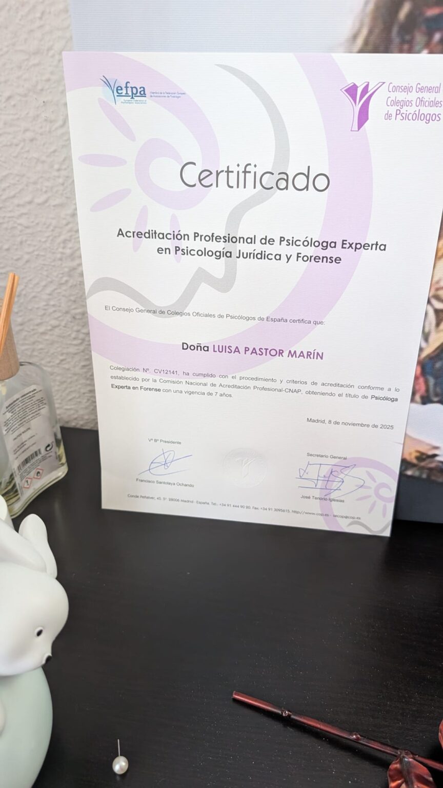 Sesión de psicoterapia individual en Clínica Pastor Marín Valencia